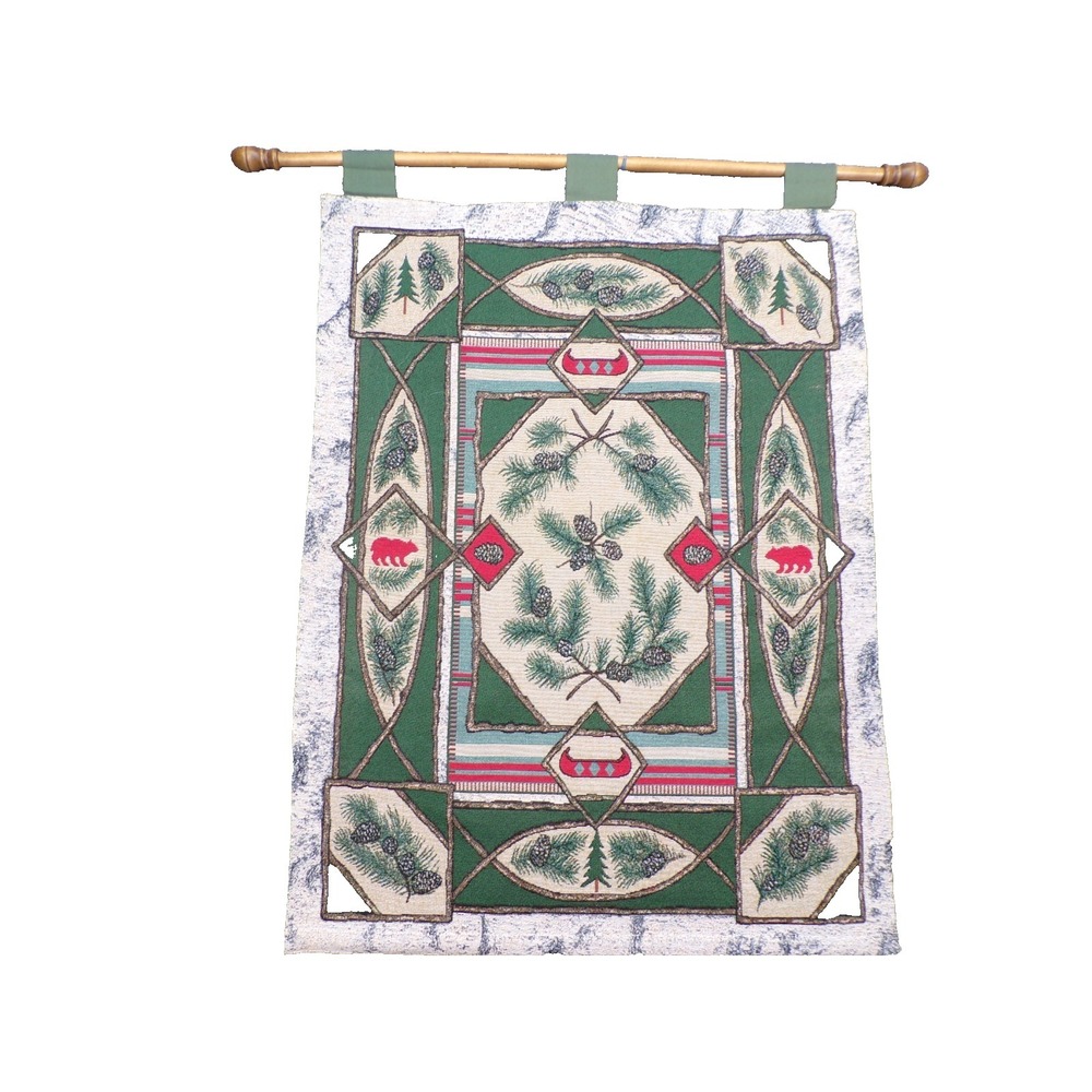 Cabincore Camping Country Home Tapestry Fabric Wall Hanging 26x34 Woodland Decor